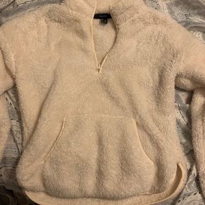Cream 1/4 zip Sherpa